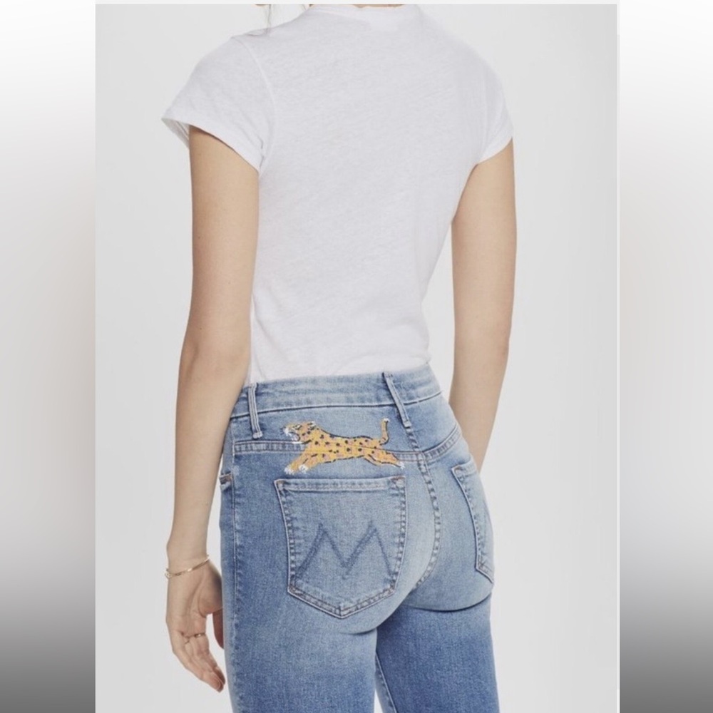 MOTHER High Rise Denim with Leopard Accent